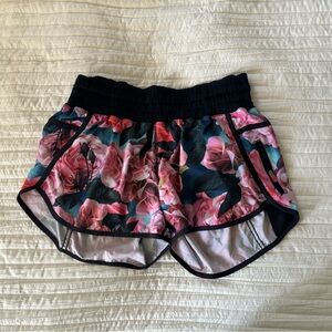 Floral Lululemon shorts